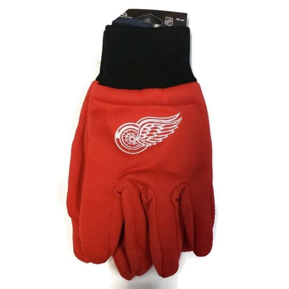 NHL Detroit Red Wings Colored Palm Utility Gloves Red Palm by FOCO - Picture 4 of 4